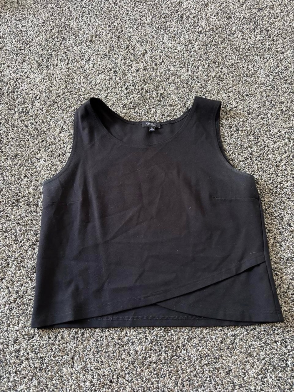 Jones New York Black Sleeveless Layered Tank Top